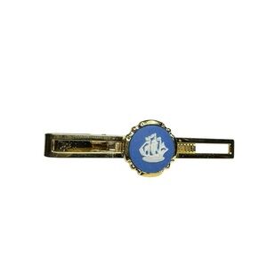 Wedgewood Gold and Blue Nautical Tie Clip